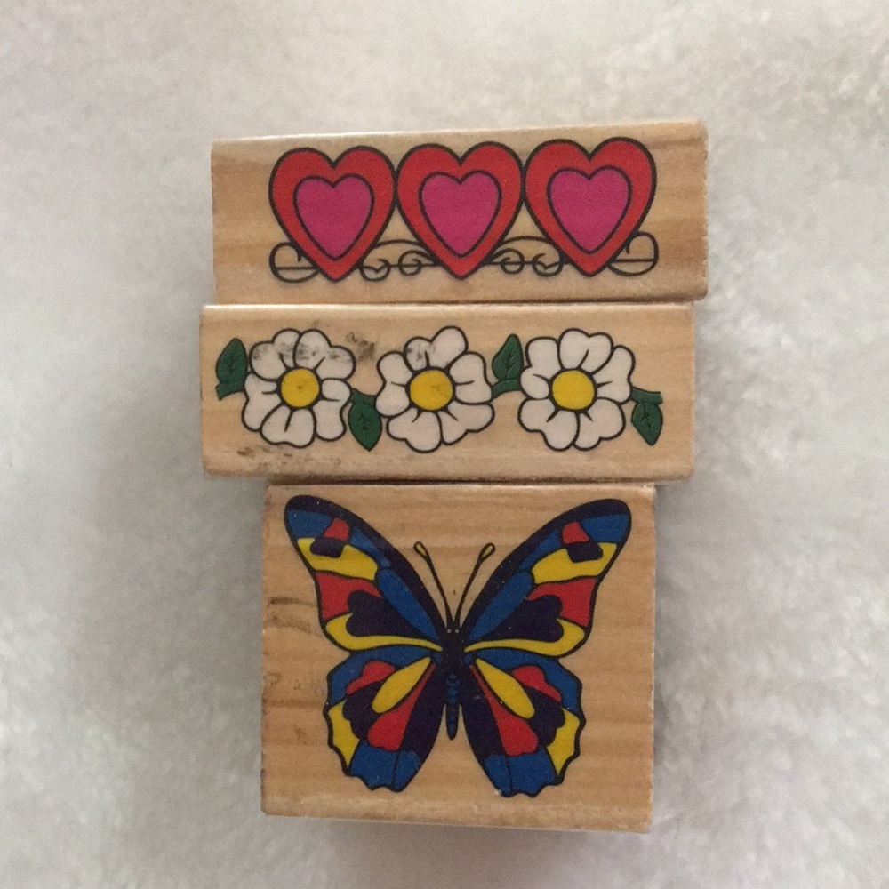 Colorful Wooden Stamps Set